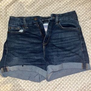 Dark blue denim shorts